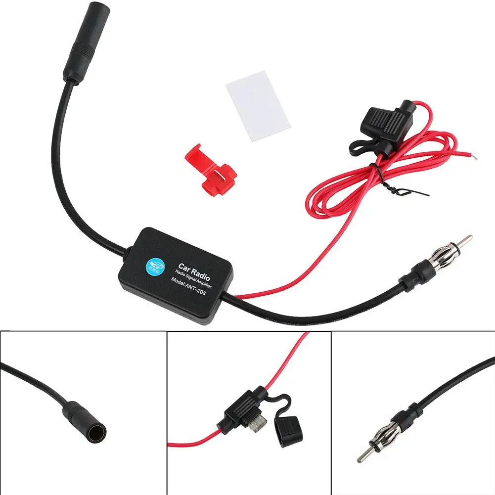 Auto Car Radio FM Antenna Signal Booster Amplifier Universal 12V FM