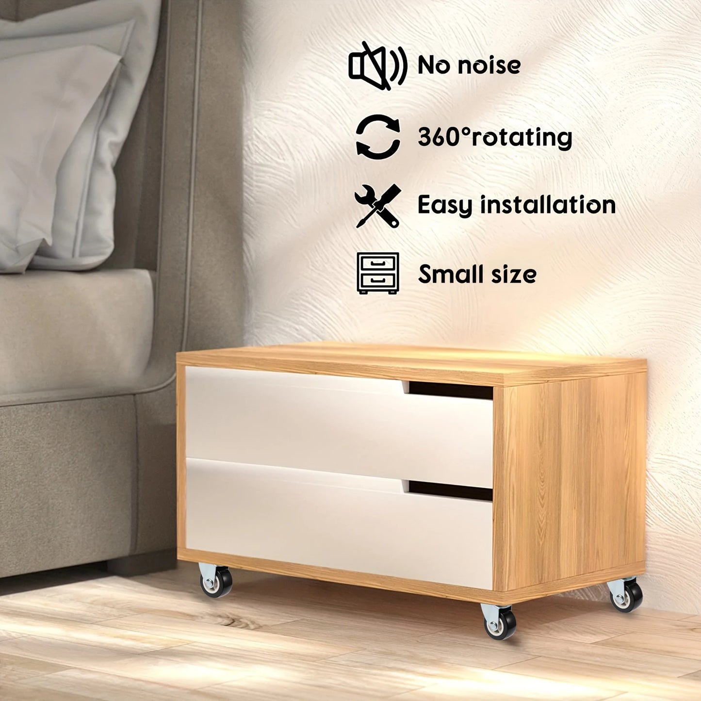 Set Of 4 1"/1.25"/2" PVC Furniture Casters Wear Resistant Mute