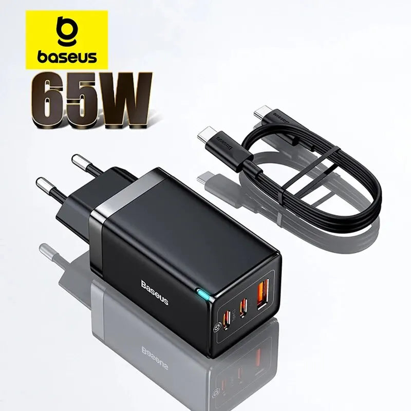 Baseus 65W GaN Charger Quick Charge 4.0 3.0 Type C PD USB Charger