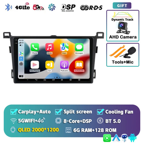 Android 14 Carplay For Toyota RAV4 Rav 4 2013 2014 2015 2016 2017 2018