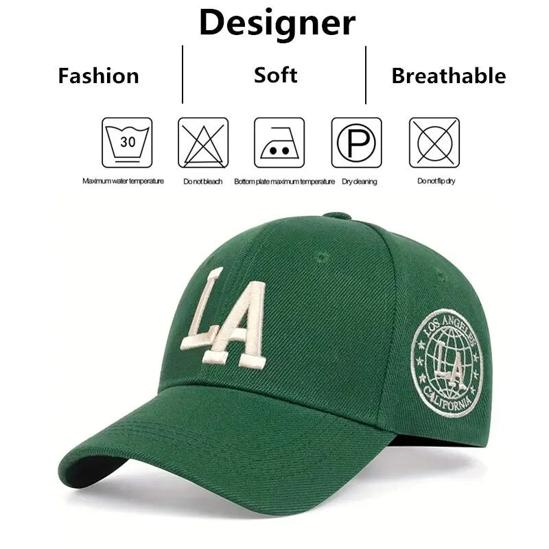 Unisex LA Letter Embroidery Snapback Baseball Caps Spring and Autumn