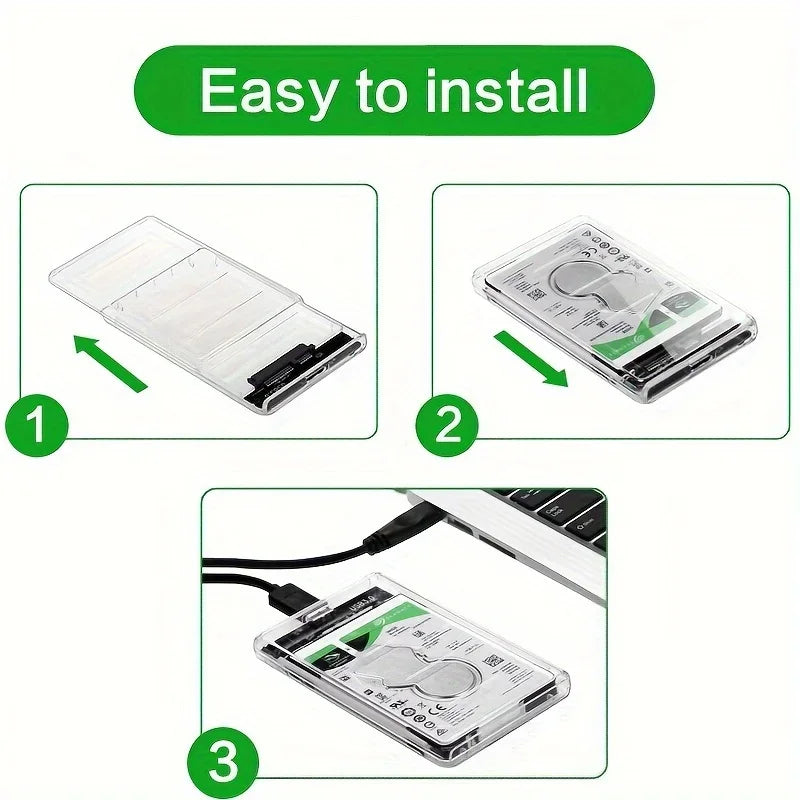 USB3.0 External HDD Case 5Gbps 2.5 Inch Transparent Hard Disk Case