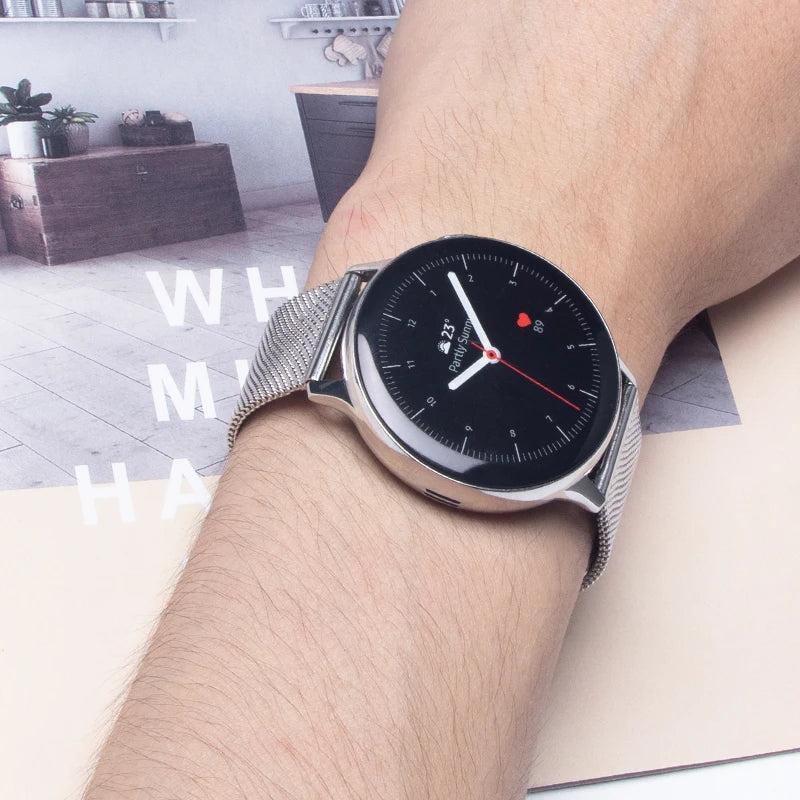 22mm 20mm Milanese Loop Strap For Samsung Galaxy Watch 6 5 4 44mm 40mm