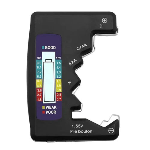 BT-886 Black Portable Battery Capacity Indicator Compact Size Lithium