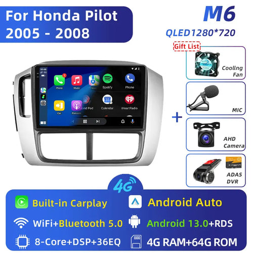GPS Navigation Car Video Multimedia Player 4G for Honda Pilot 1 2005