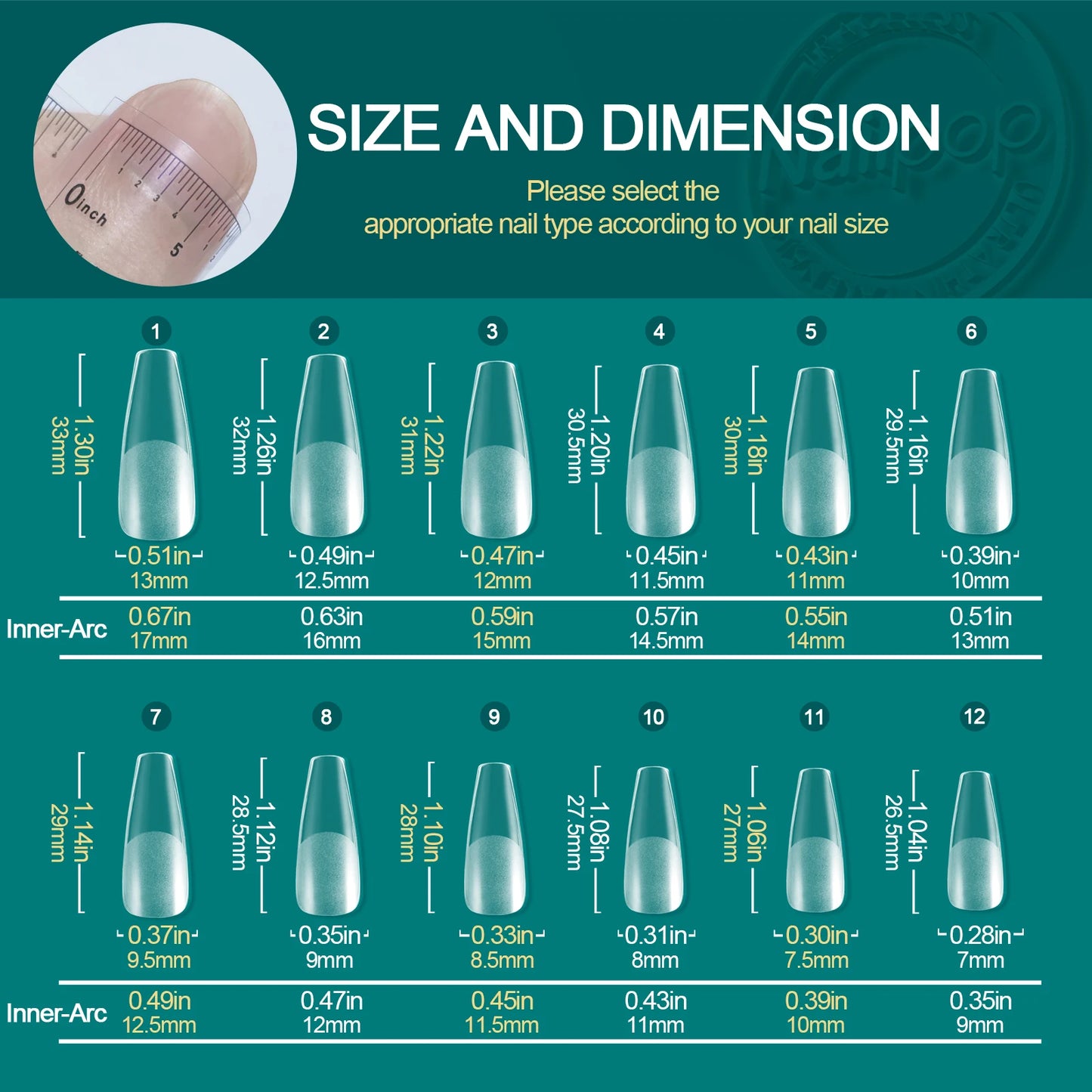 Nailpop Soft Gel Tips for Nails Acrylic Material Medium Almond/Coffin