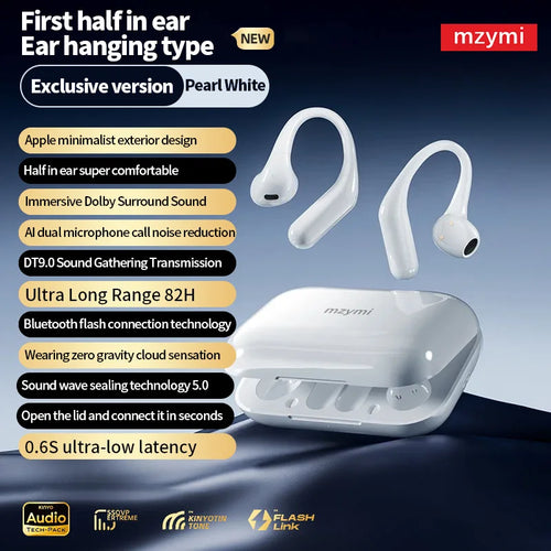mzymi New Air6 TWS EarClip Wireless Earbuds Bone Conduction