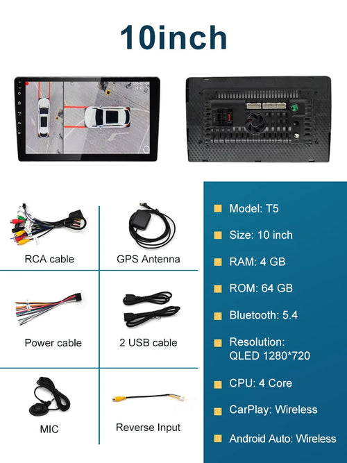1DIN android13 360 Panorama Car Radio 7/9/10inch Universal Host
