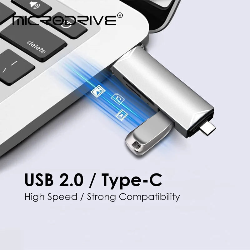 OTG Type C 6 in 1 Micro TF card Reader type c to usb otg adapter USB