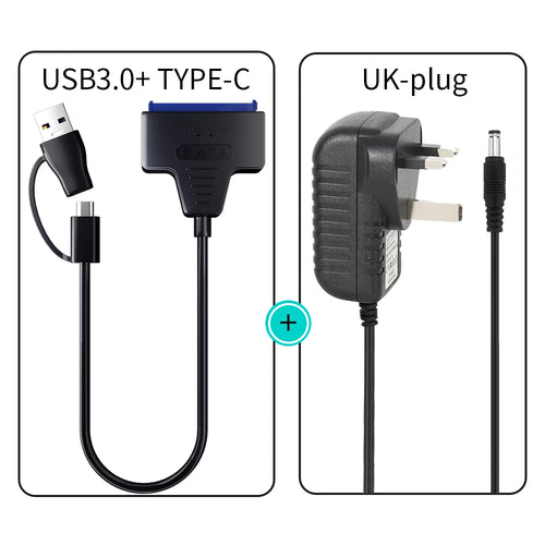 USB 3.0 to SATA/Type-C Adapter Sata Cable 2.5/3.5 Inch SSD HDD SATA