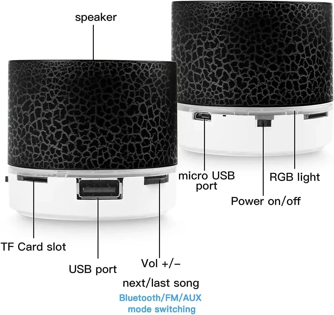 TF Wireless Mini Motion Bluetooth Speaker With LED Lights Speaker
