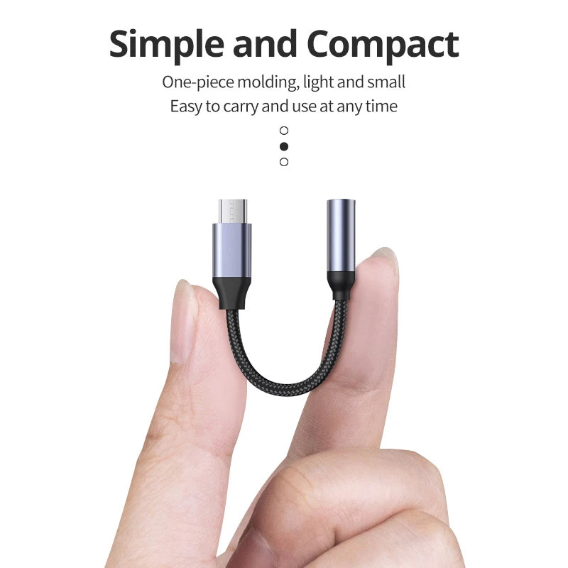 USB Type C To 3.5mm Aux Adapter Type-c 3 5 Jack Audio Cable Earphone