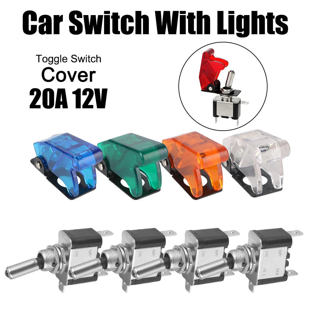 12V SPST Toggle Rocker Switch LED Light for Ignitions Boost Marine