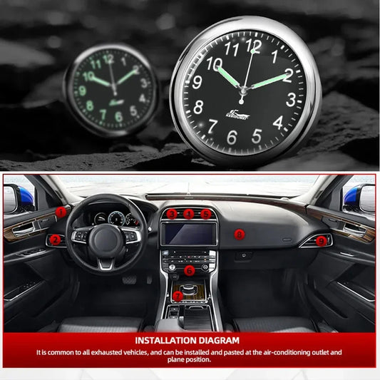 Car Clock Luminous Automobiles Internal Stick-On Mini Digital Watch