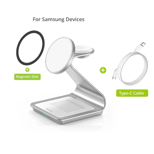 Bonola Magnetic 3 in 1 Wireless Charger Station for Samsung S24