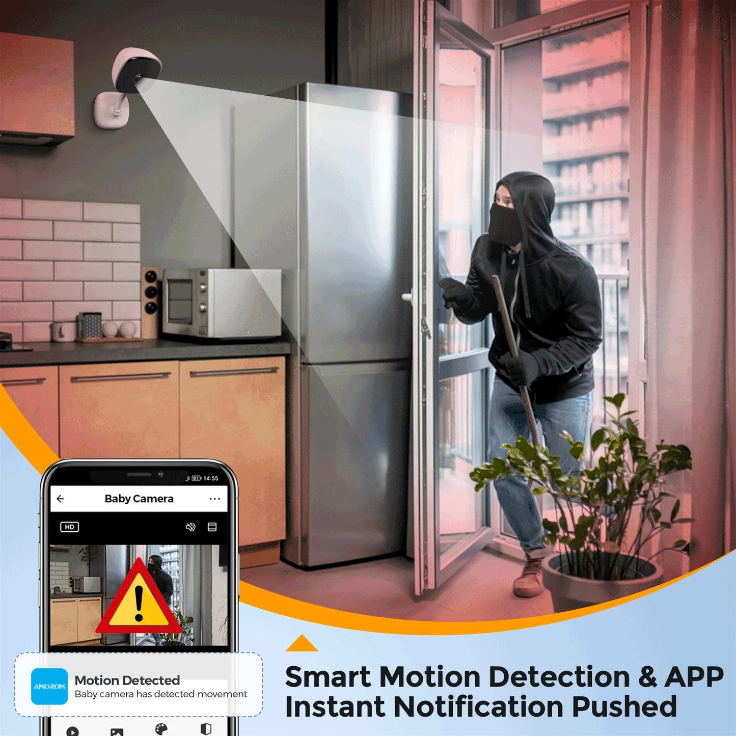 Amorom 1080P Wifi IP Surveillance Camera Pet Baby Home Video Monitor