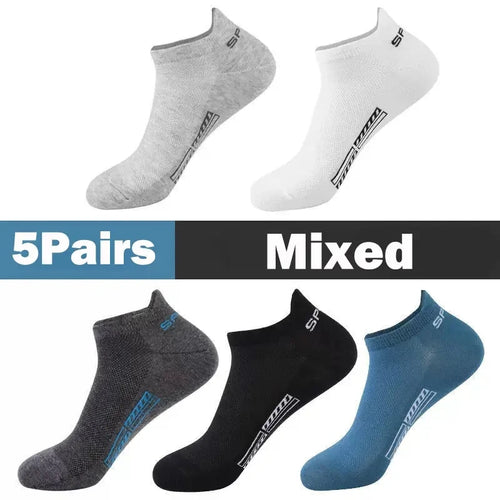 5 Pairs Men's Socks High Quality Women's Low Cut Round Neck Ankle