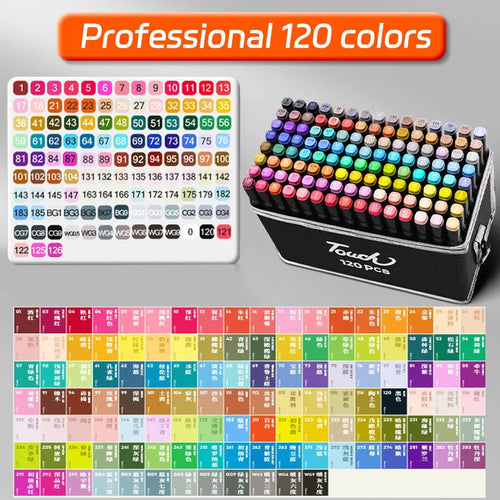 12-262 Colores Double Pen Tip Markers Brush Pens Set Painting