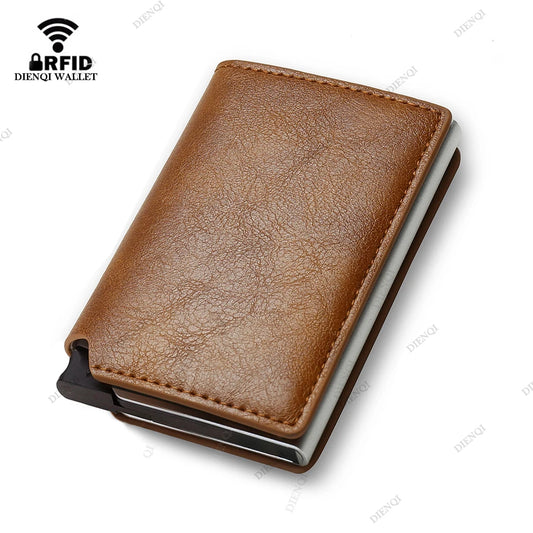Rfid Aluminum Men Wallet Card Holders Purse Carbon Fiber Men Business