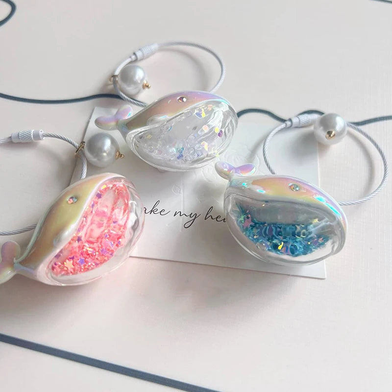 Cute Whale Dolphin Keychain Blue Marine Animal Doll Kawaii Keyring For