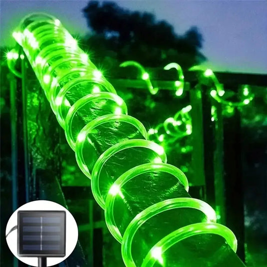 1pc Solar LED String Light 50LED Tube Rope String Lights With 8 Modes
