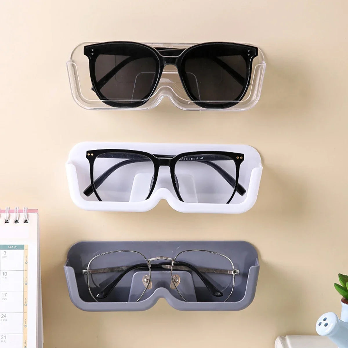 Glasses storage box wall-mounted punch-free glasses storage box