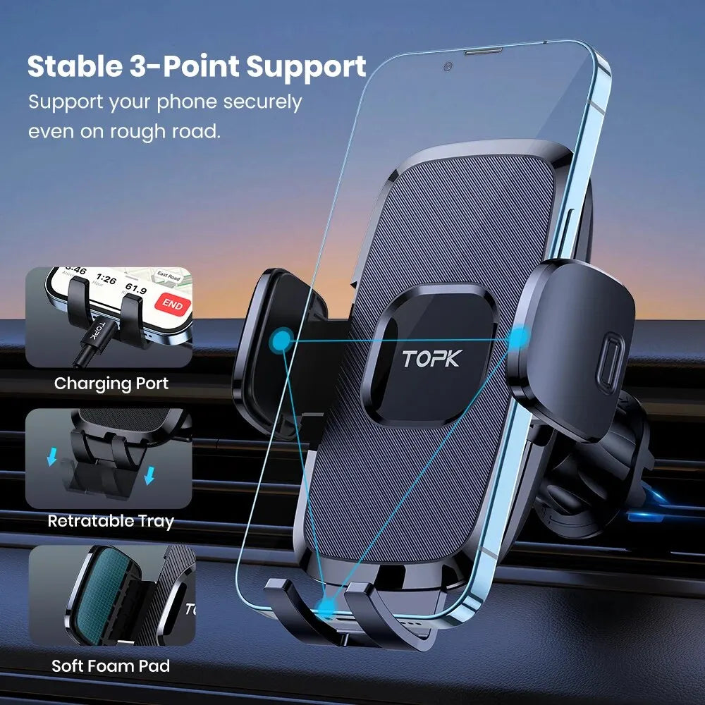 TOPK Car Phone Holder Mount for Car Air Vent Universal Hands Free