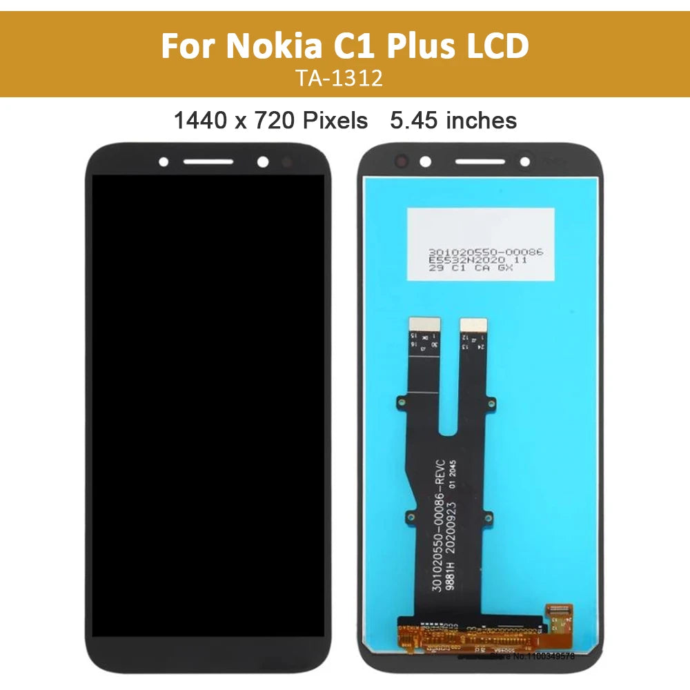 5.45" Original LCD Display For Nokia C1 Plus LCD TA-1312 Touch Screen