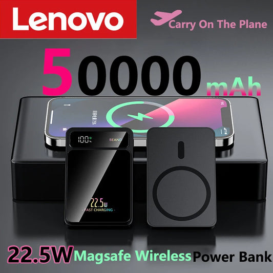 Lenovo 50000mAh Magnetic Wireless Charger Power Bank Portable External