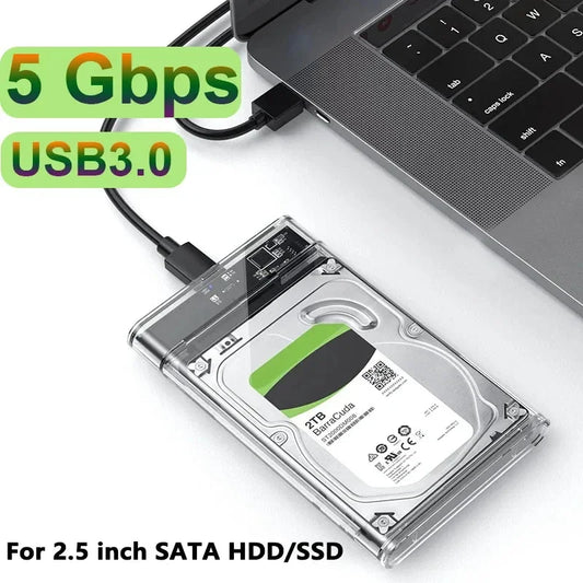 USB3.0 External HDD Case 5Gbps 2.5 Inch Transparent Hard Disk Case