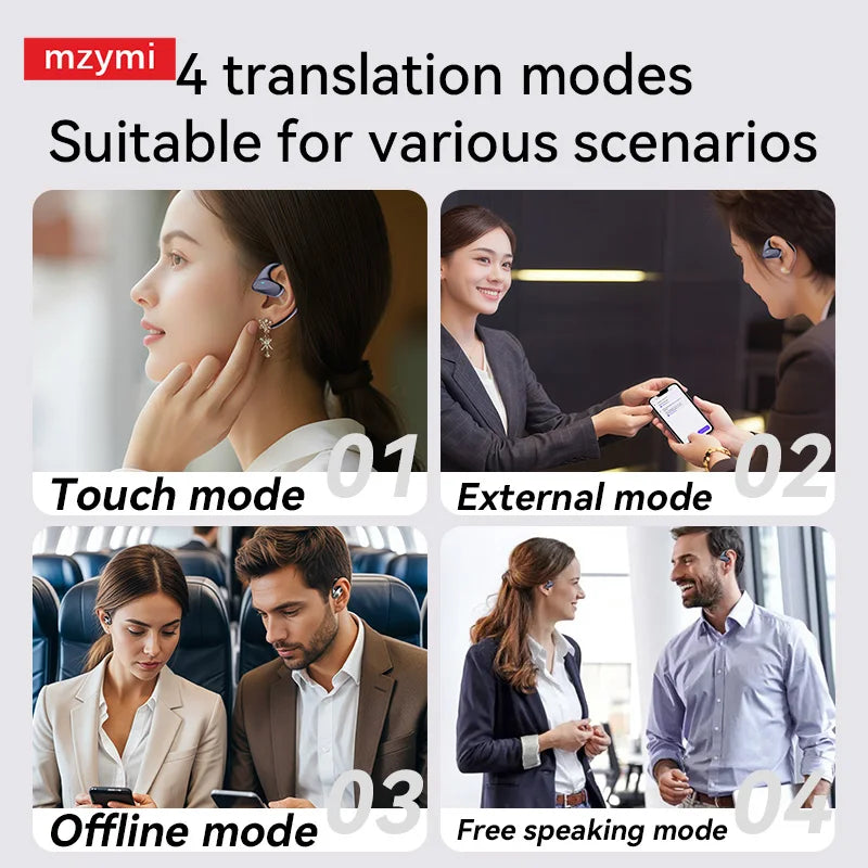 mzymi S900 Wireless Earbuds Bone Conduction With Translation APP