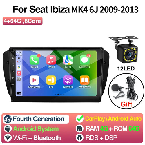 Android Car Radio for Seat Ibiza MK4 6J 2009-2013 Multimedia Player