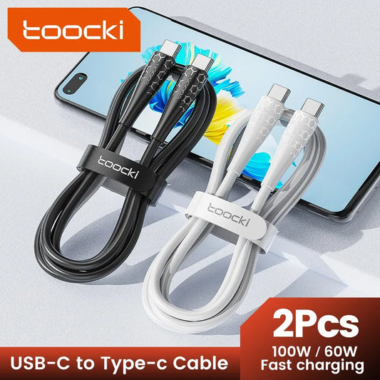 Toocki 2 Pack 100W USB C Cable Type C For Xiaomi Pro Realme Redmi Note