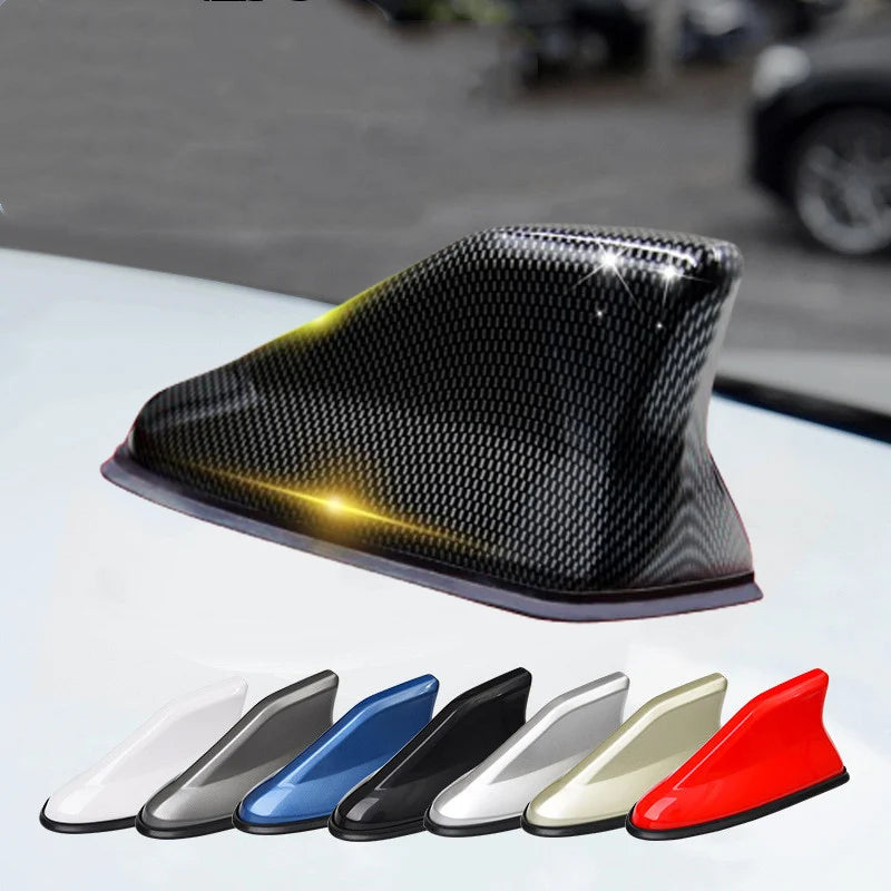 Universal Carbon Fiber Look Car Roof Top Mount Shark Fin Aerial