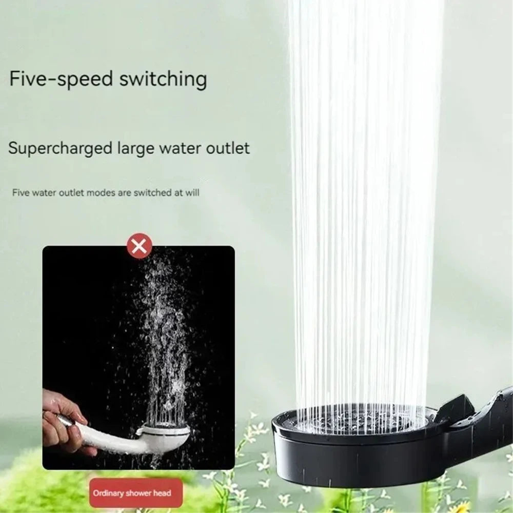 5 Modes Bathroom Shower Head Handheld High-Pressure Water Saver