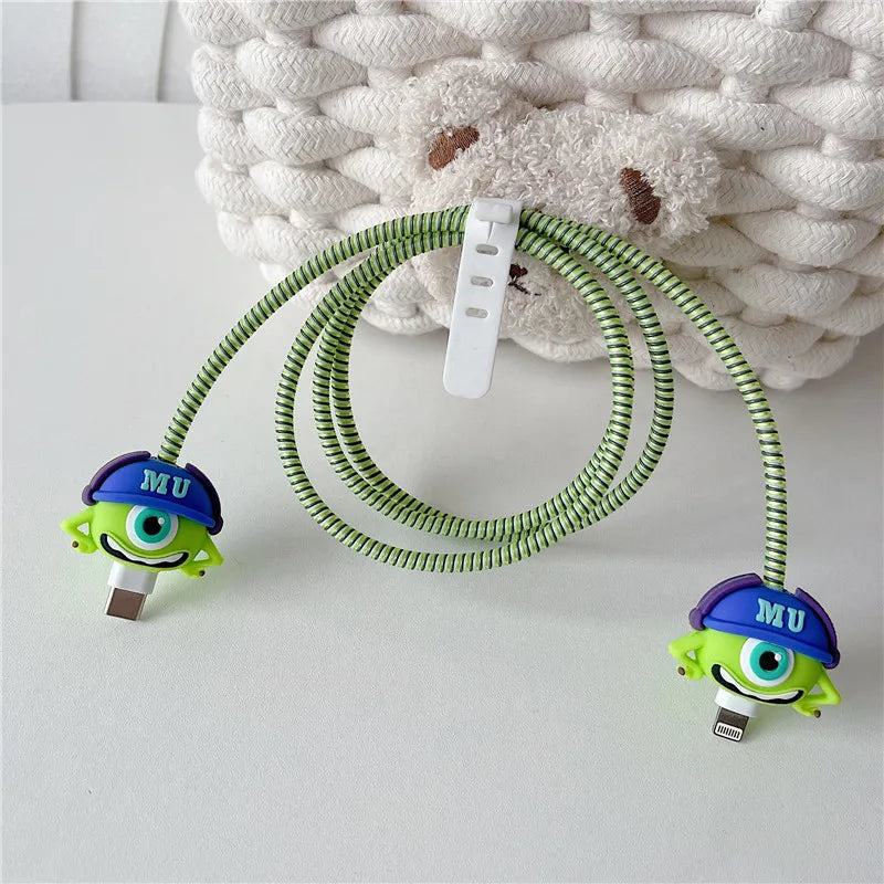 4Pcs/Set 1.4m Data Line Cable Winder Protection Cable Spring Rope