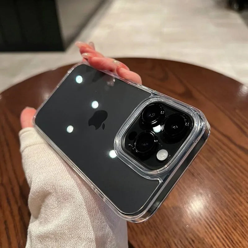 Transparent Shockproof Hard Acrylic Case For iPhone 16 15 14 13 12