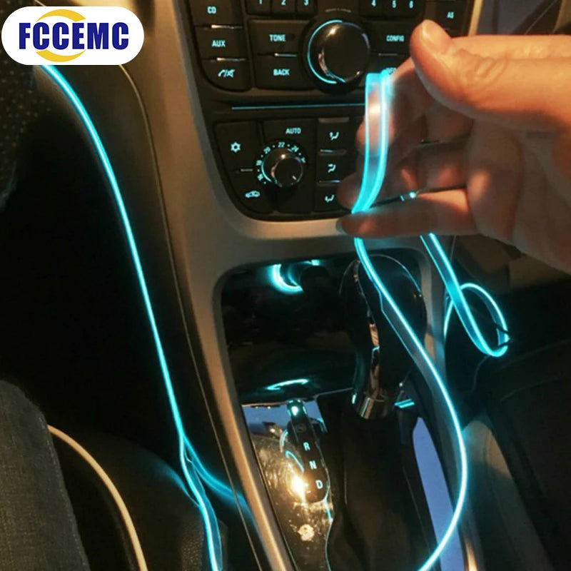 5m Car Interior Accessories Atmosphere Lamp EL Cold Light Line With
