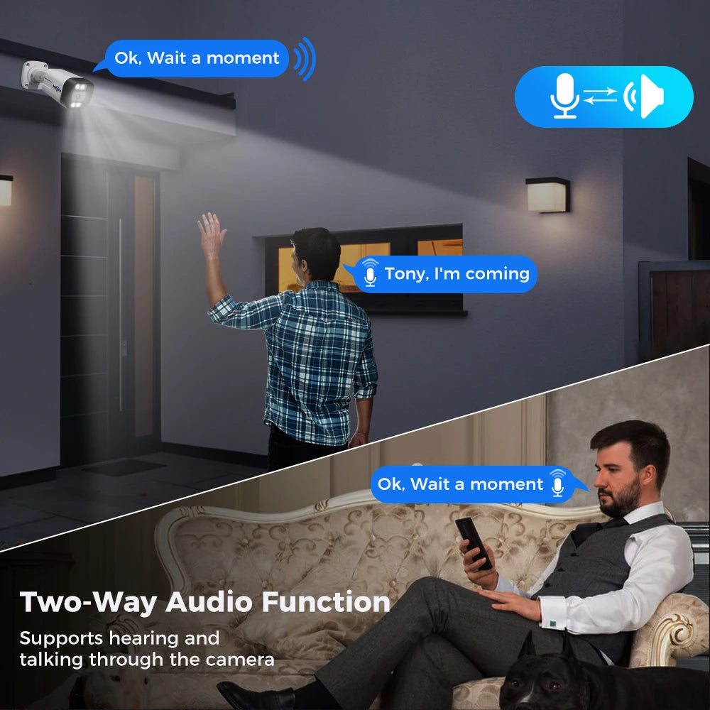 Hiseeu POE 5MP 8MP 4K IP Camera Color Night Vision Face Detection