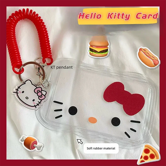 Kawaii Cartoon Hello Kitty Card Holder Cute KT Cat ID Card Student