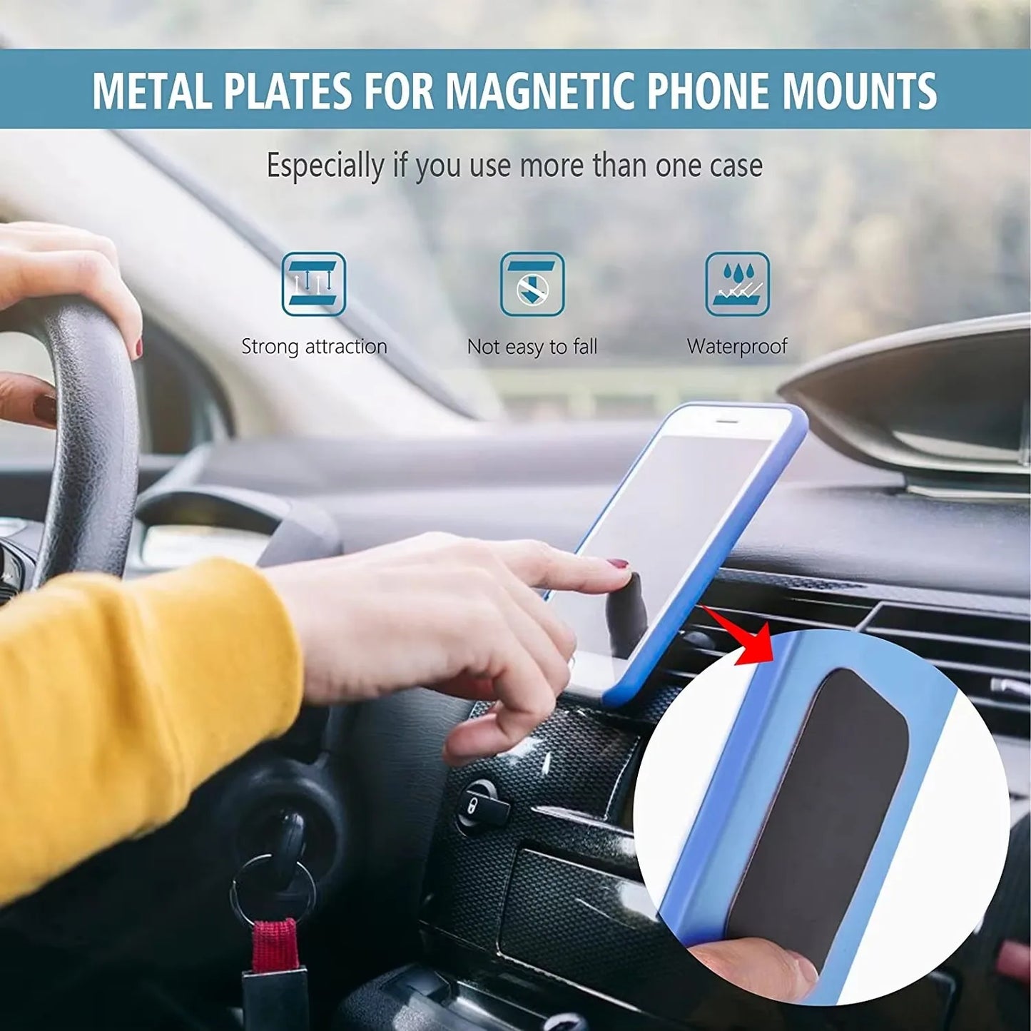 Magnetic Metal Plate For Car Phone Holder Universal Iron Sheet Disk