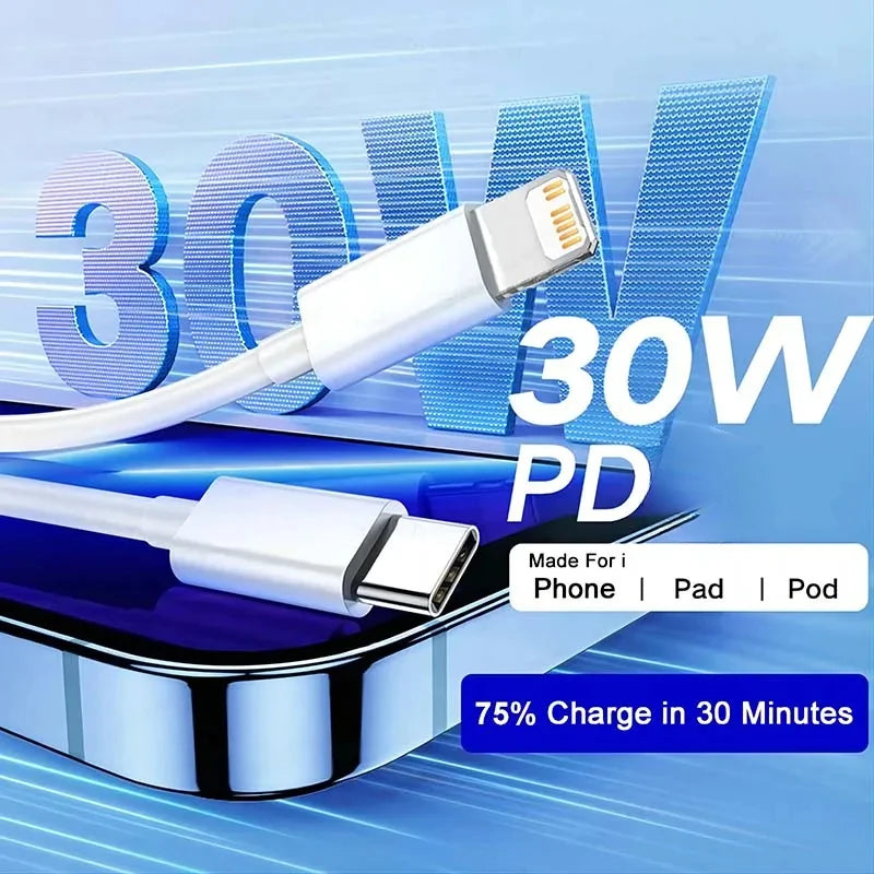 PD 30W USB Cable Fast Charging Phone Cable For iPhone14 13 12 11 Pro