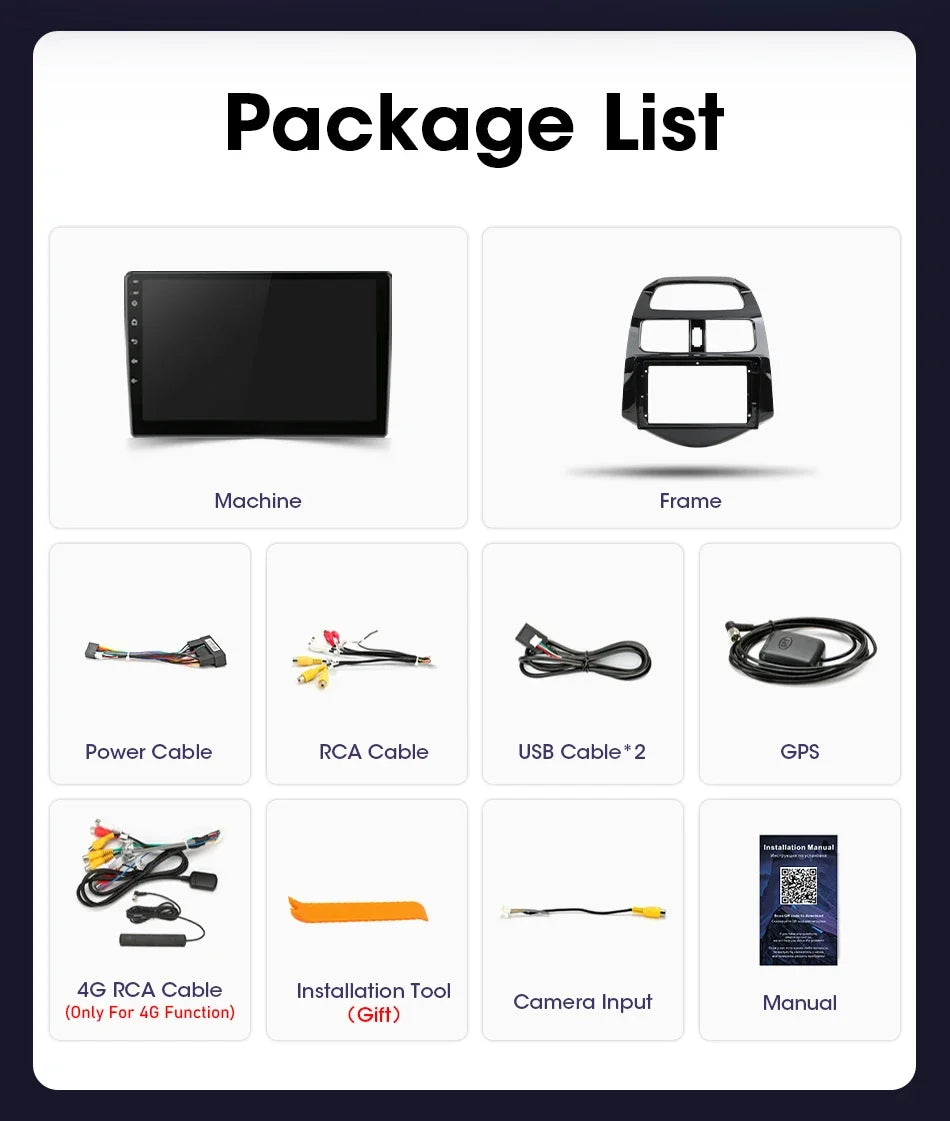 JMCQ 9" Car Stereo Radio For Chevrolet Spark Beat Matiz Creative 2010