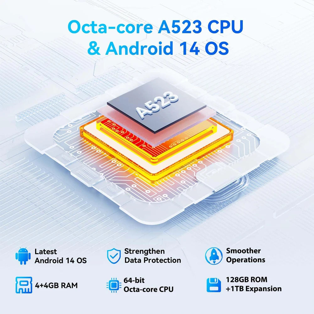 CWOWDEFU Android 14 Tablet 10.1-Inch Octa-core 8GB RAM 128GB ROM