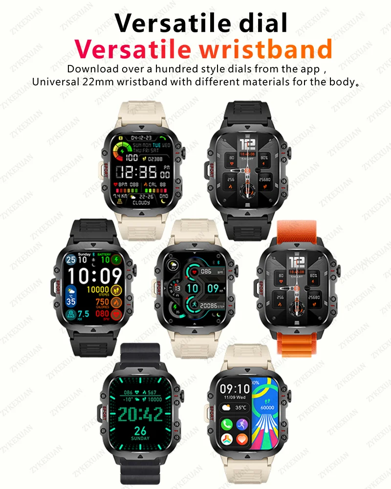 For Xiaomi Military Smart Watch Men IP68 GPS Outdoor 100+Sports