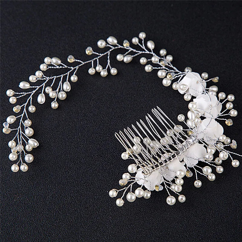 Made Hair Color Pearl Wedding Hair Combs Hair Accessories for Bridal