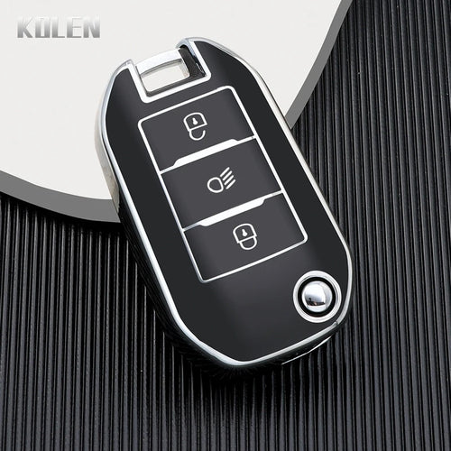 TPU Car Flip Key Case Cover Shell Fob For Peugeot 208 3008 308 508 408