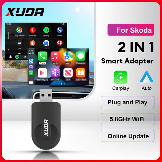 2024 NEW XUDA 2in1 Wireless Android Auto Adapter Carplay Wireless For