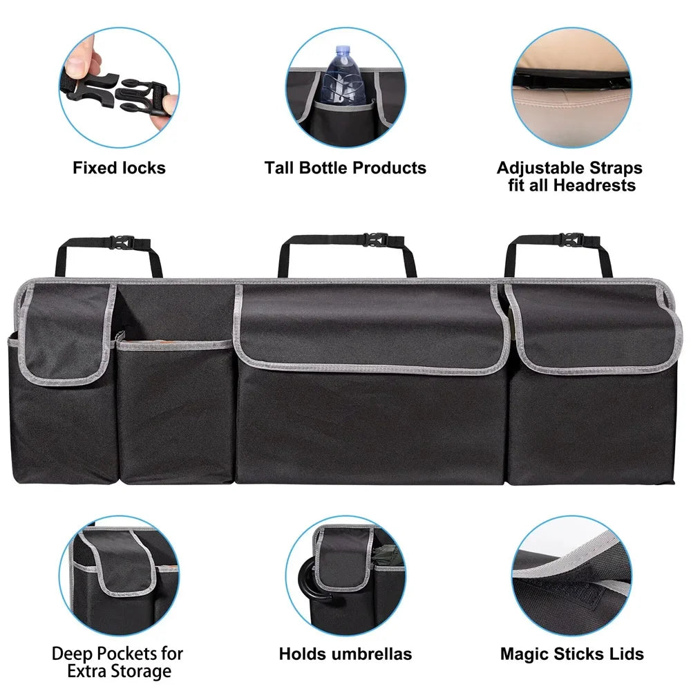 Car Trunk Organizer Backseat Storage Bag High Capacity Multi-use