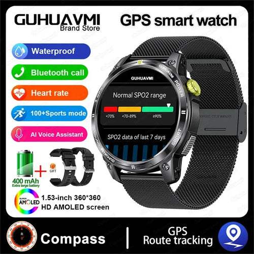 Outdoor Professional GPS Trajectory Smart Watch 1.5" HD Screen